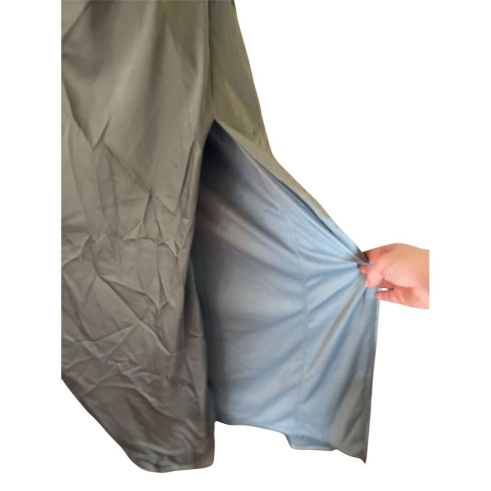 Lulus Women's XL Green One-Shoulder Satin Maxi Dress Evening Gown - Picture 4 of 15